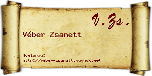 Véber Zsanett névjegykártya